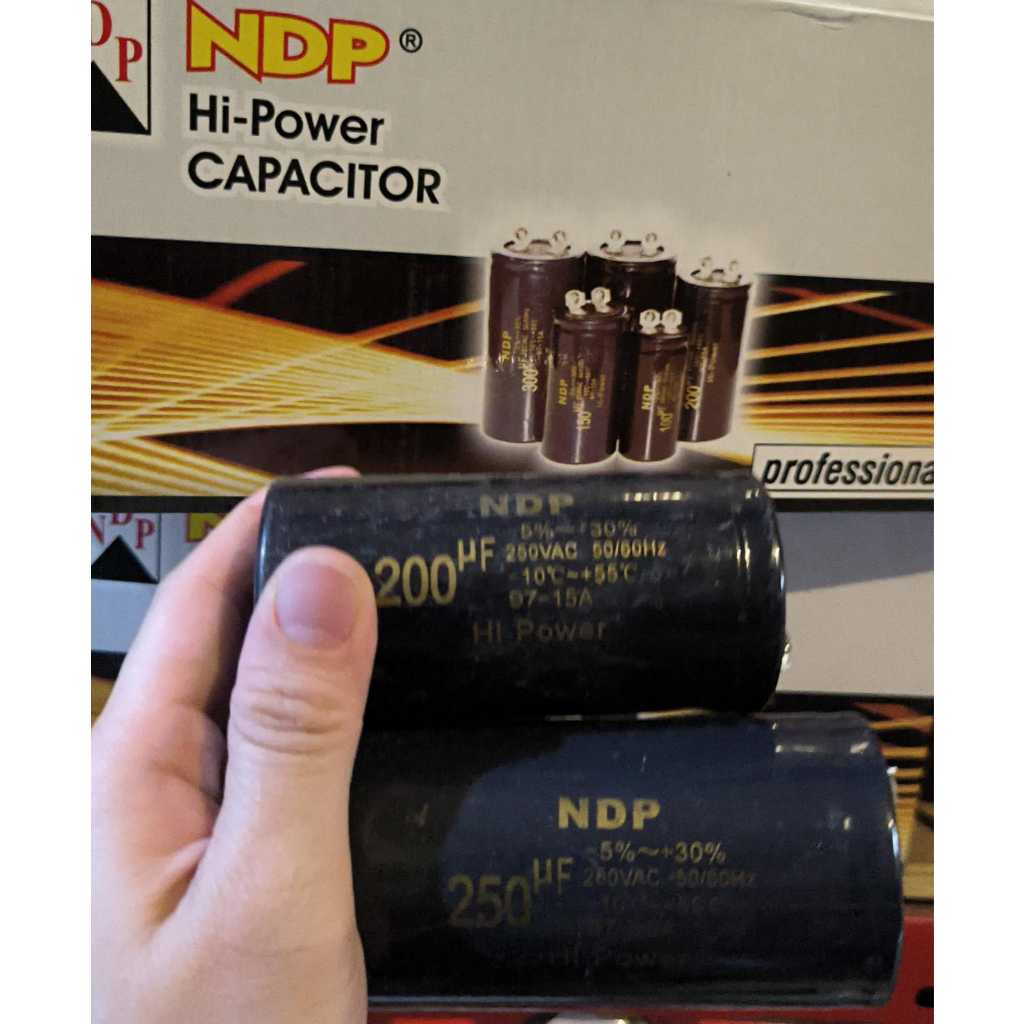 Kapasitor Dinamo 200 UF / 250 UF Bulat Kapasitor NDP