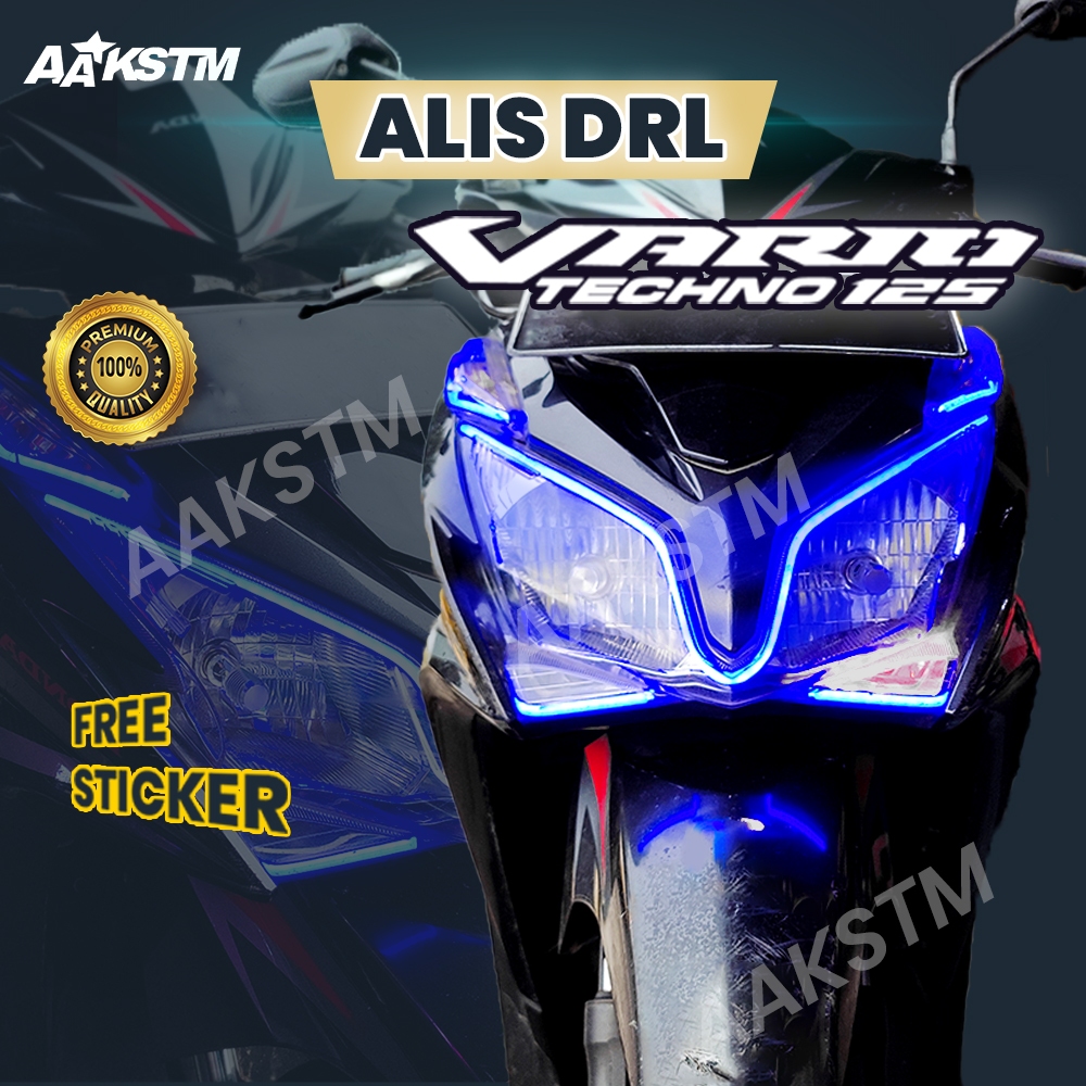 LAMPU LED ALIS DRL VARIO 125 OLD BONUS ALIS SEIN LAMPU DEPAN SENJA MOTOR VARIASI AA KASTEM