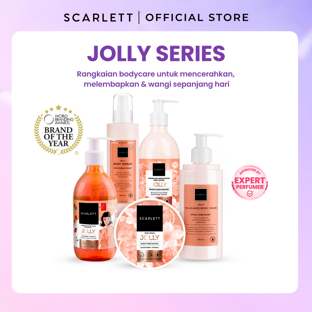 Scarlett Whitening Jolly Series - Paket Body Care Scarlett Lengkap dengan Aroma Wangi Mewah untuk Me