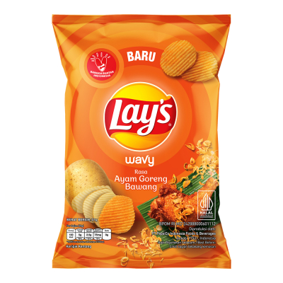

Lay's Wavy Keripik Kentang Rasa Ayam Goreng Bawang 31 g