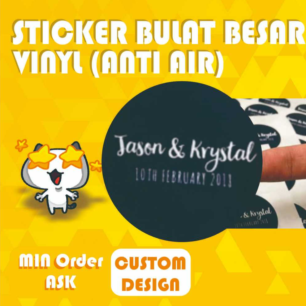 

Cetak Stiker Label Bulat WATERPROOF VINYL Big Size MURAH