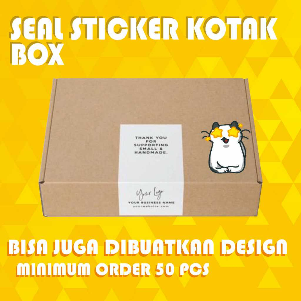 

Sticker box packaging seal tag CUSTOM dan MURAH Kotak pengaman boks box makanan petak Online Bakery Pisang Es Kul Kul Keripik seal baju TERMURAH