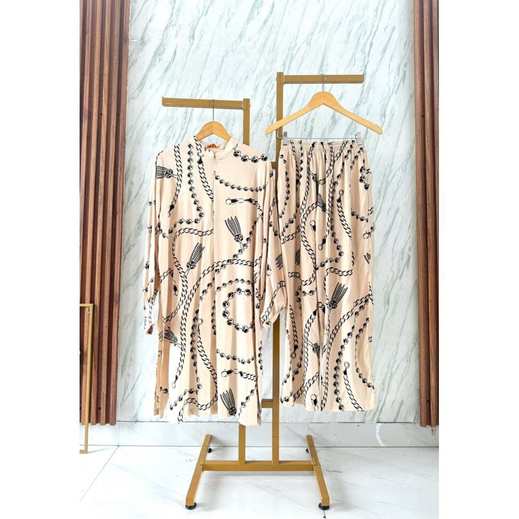 Setcel tunik rayon - Setcel rayon - Setelan tunik rayon - Setcel rayon terbaru - Setcel rayon motif 