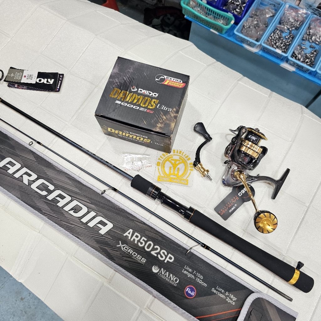 1 Set Iroly Kolaman/Galatama Patin/Lele/Sungai || Joran Iroly Arcadia 150cm, 7-15lbs VS Reel Daido D