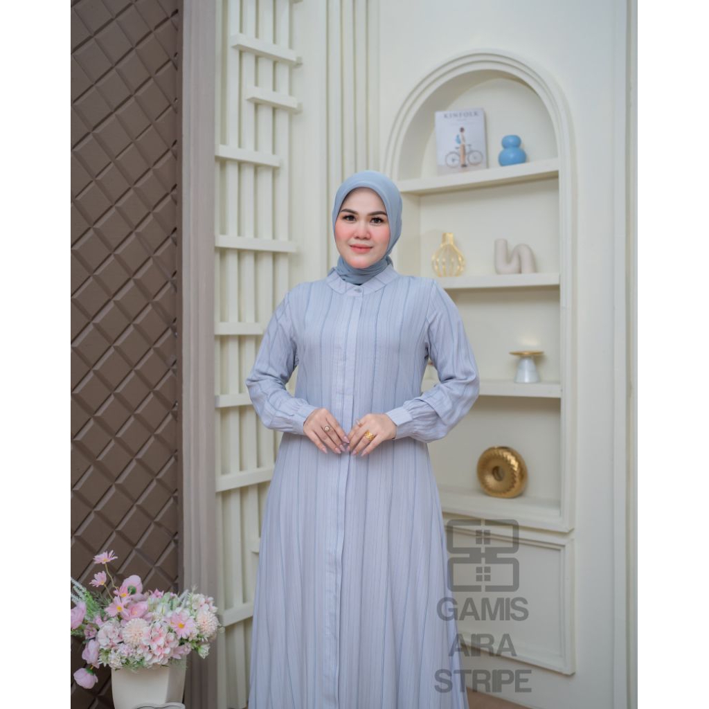 Gamis Aira Strip Guzel Premium