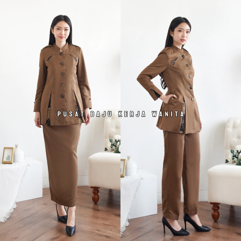 Seragam pemda wanita / Baju pdh pemda / Baju dinas pemda pns / Baju khaki pns wanita / Seragam asn w