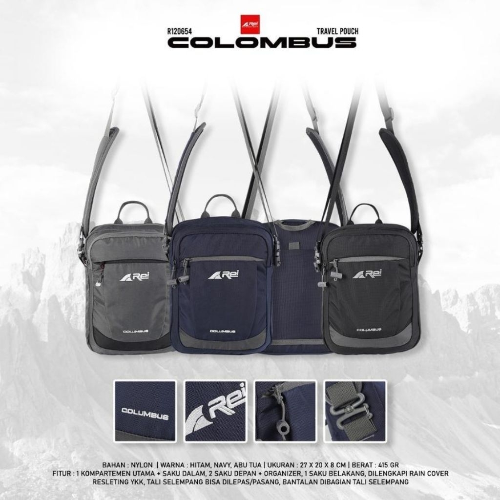 Travel Pouch Arei Colombus / Tas Selempang Pria Arei Outdoorgear