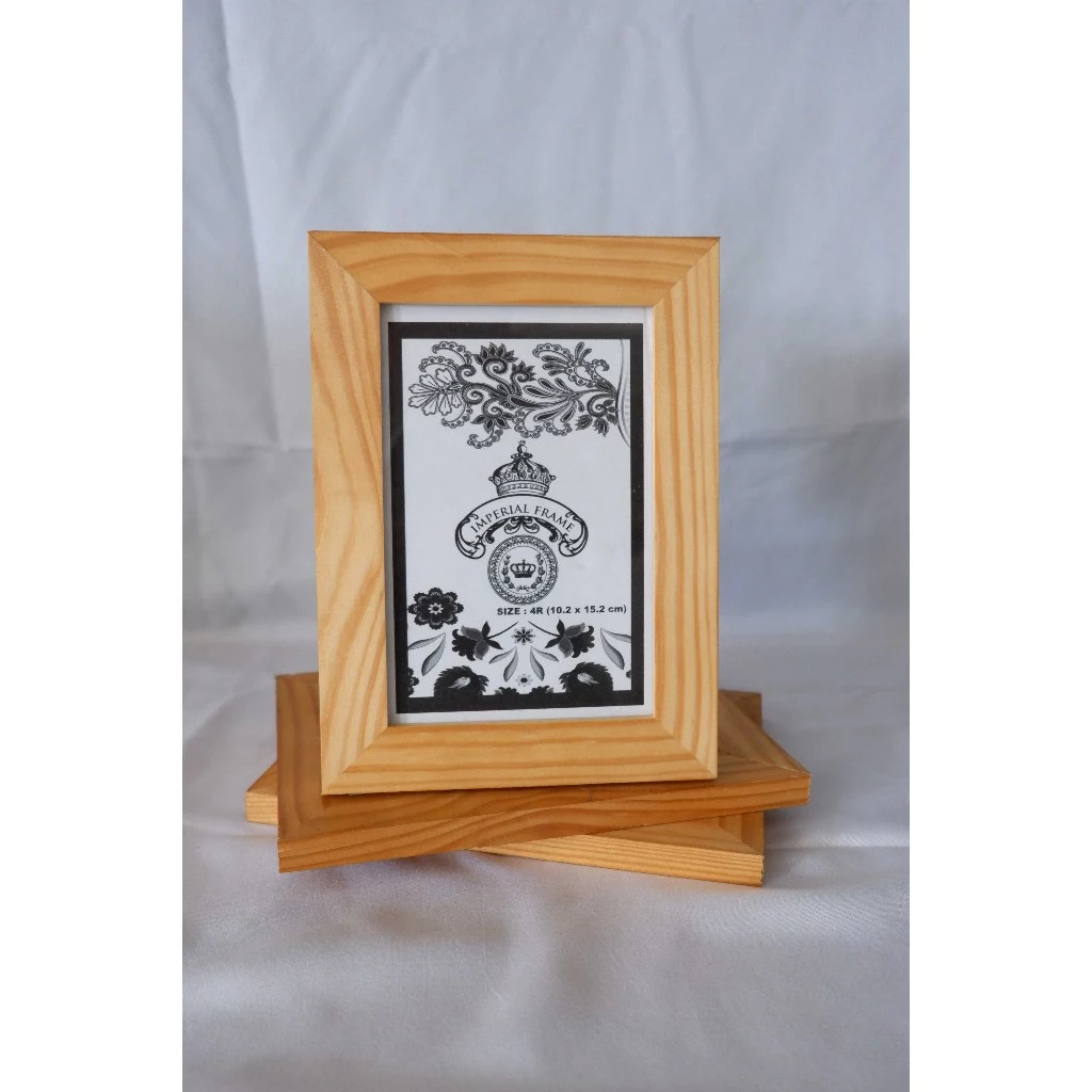 Bingkai kayu Pinus/jati Belanda 8,5x12,5 cm