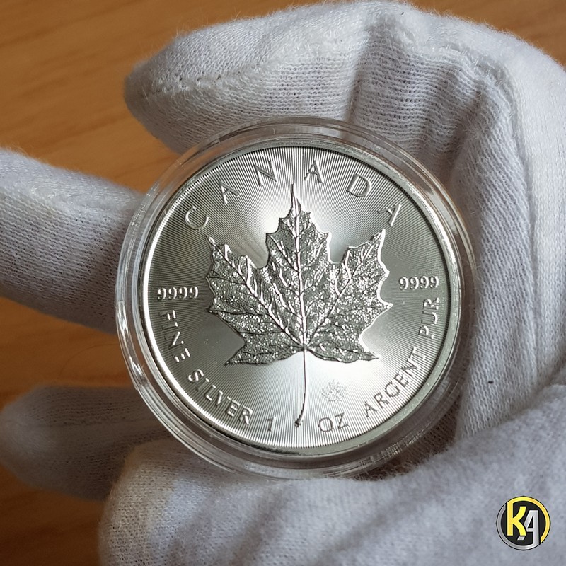 Koin Perak Canadian Maple Leaf 1 Troy Ounce