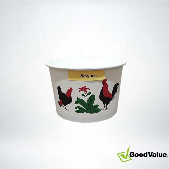 Mangkok Kertas Paper Bowl Putih Polos / Mangkuk Kertas Paper Bowl Coklat Polos / Paper Bowl Ayam Jag