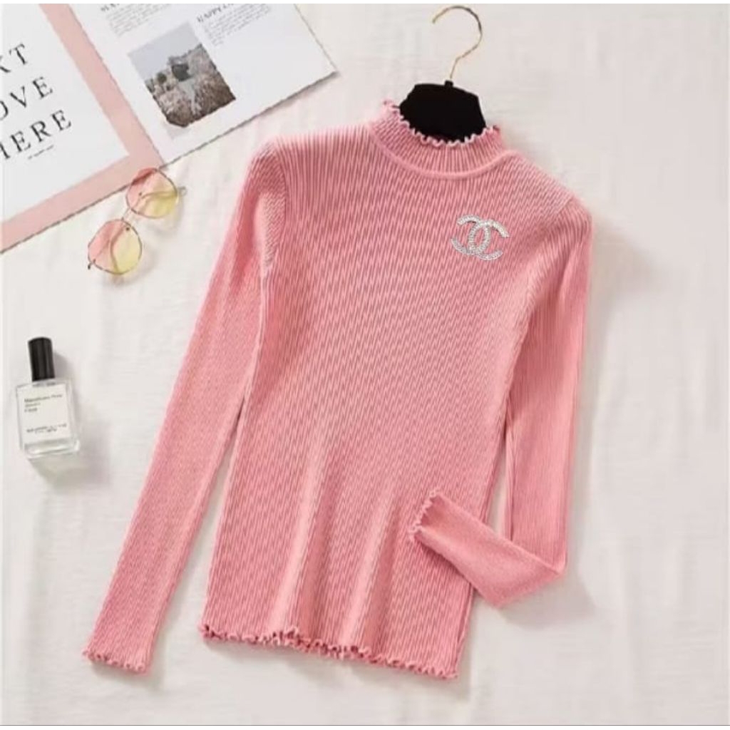 Manset Wanita/Kekinian/motif Polos Lengan Panjang/Logo Gucci