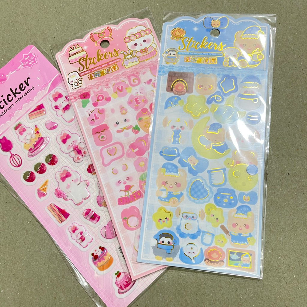 

Stiker Tembus Pandang / Stiker Pink & Biru / Sticker kelinci / Stiker beruang