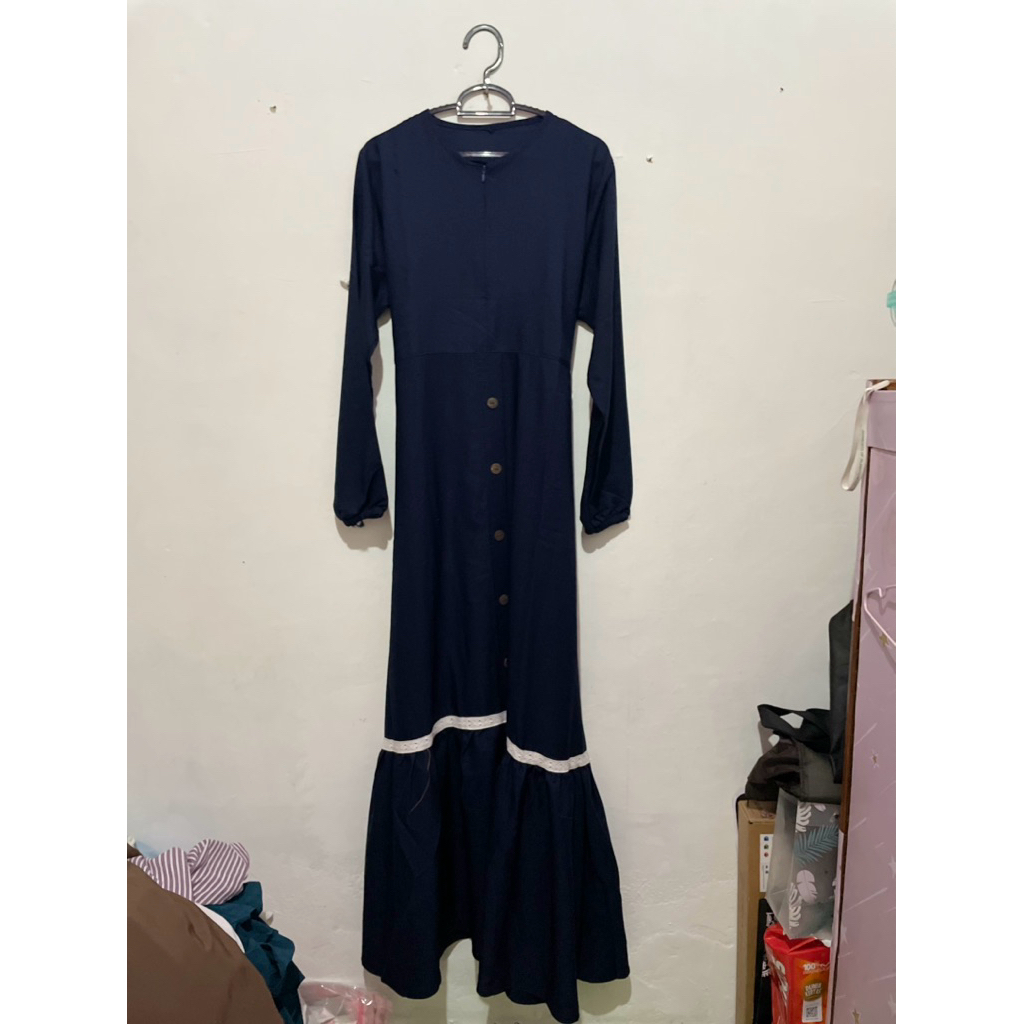 preloved gamis/dress navy A line