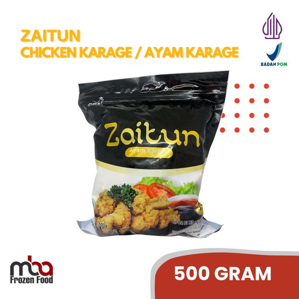 

Zaitun Ayam Karage 500 Gram /Nugget /AyamTepung /Frozenfood /Nugget Ayam /Makanan Siap Saji /Makanan Beku /Ayam Goreng /Beku /Ayam Beku