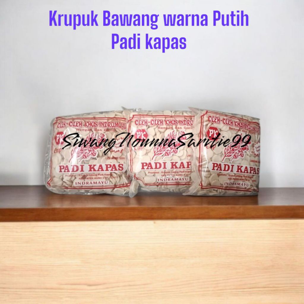 

Kerupuk Mentah Bawang Warna putih Padi kapas 250 gram