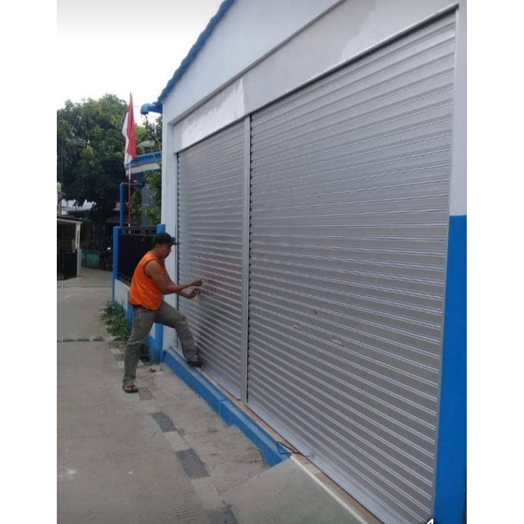 rolling door gulung, folding gate sliding door, pintu ruko, pintu warung, rolling gate.