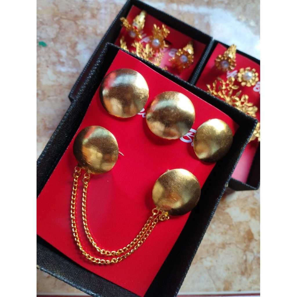 bros alpaka bali lapis emas / bros alpaka kancing