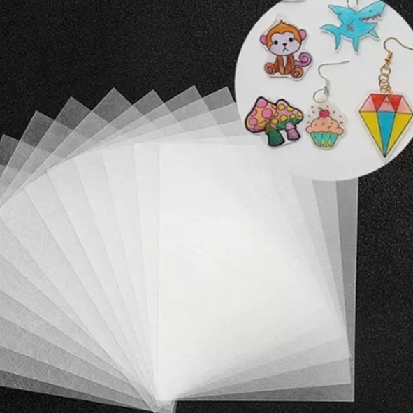 

KODE S37Y Ready stock SHRINK FILM non PRINTABLE shrink paper Glow in the dark shrinky dink shrink plastik kerajinan gantungan Tas craft