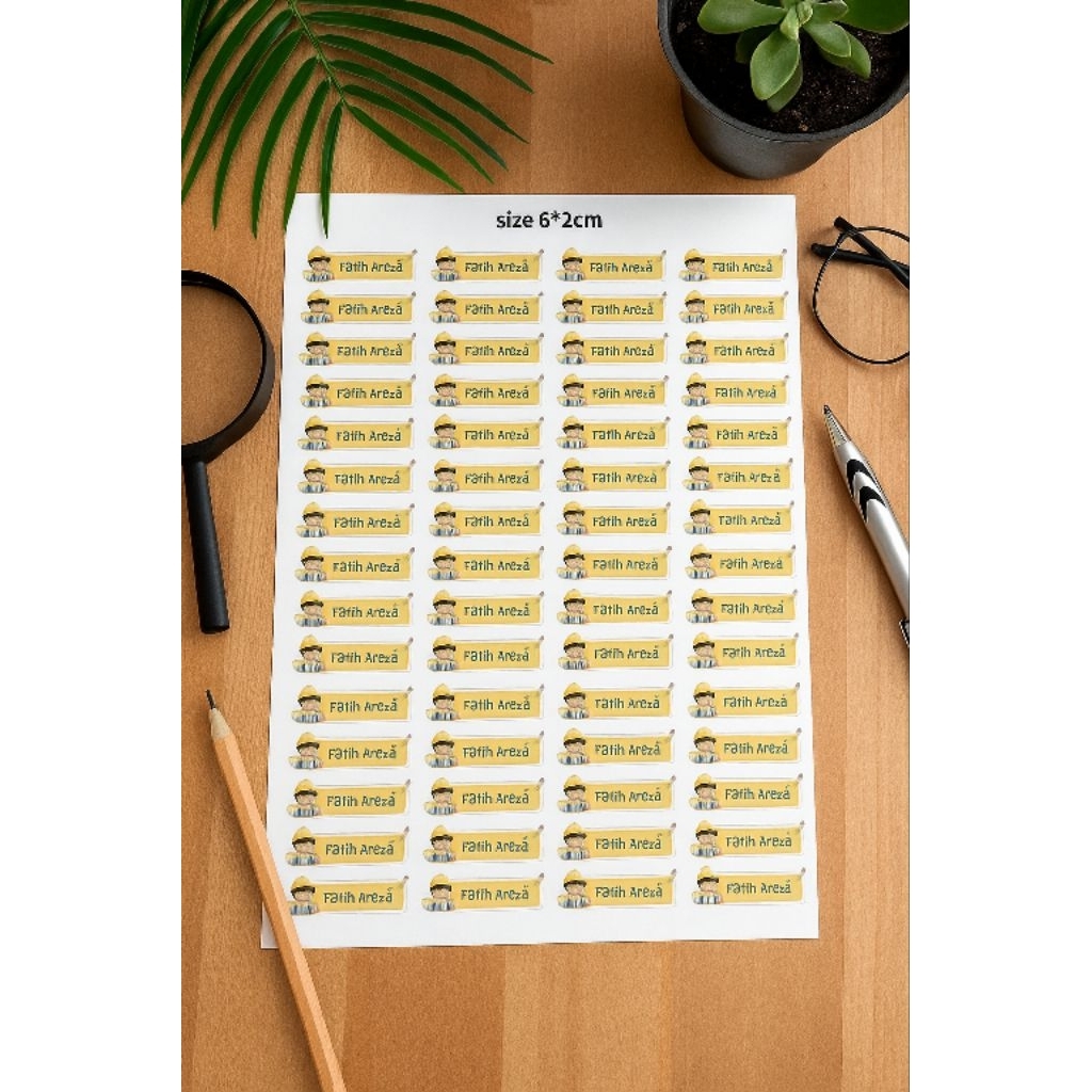 

Stiker S2L4 Custom Nama Buku/Alat Tulis/Peralatan Makan