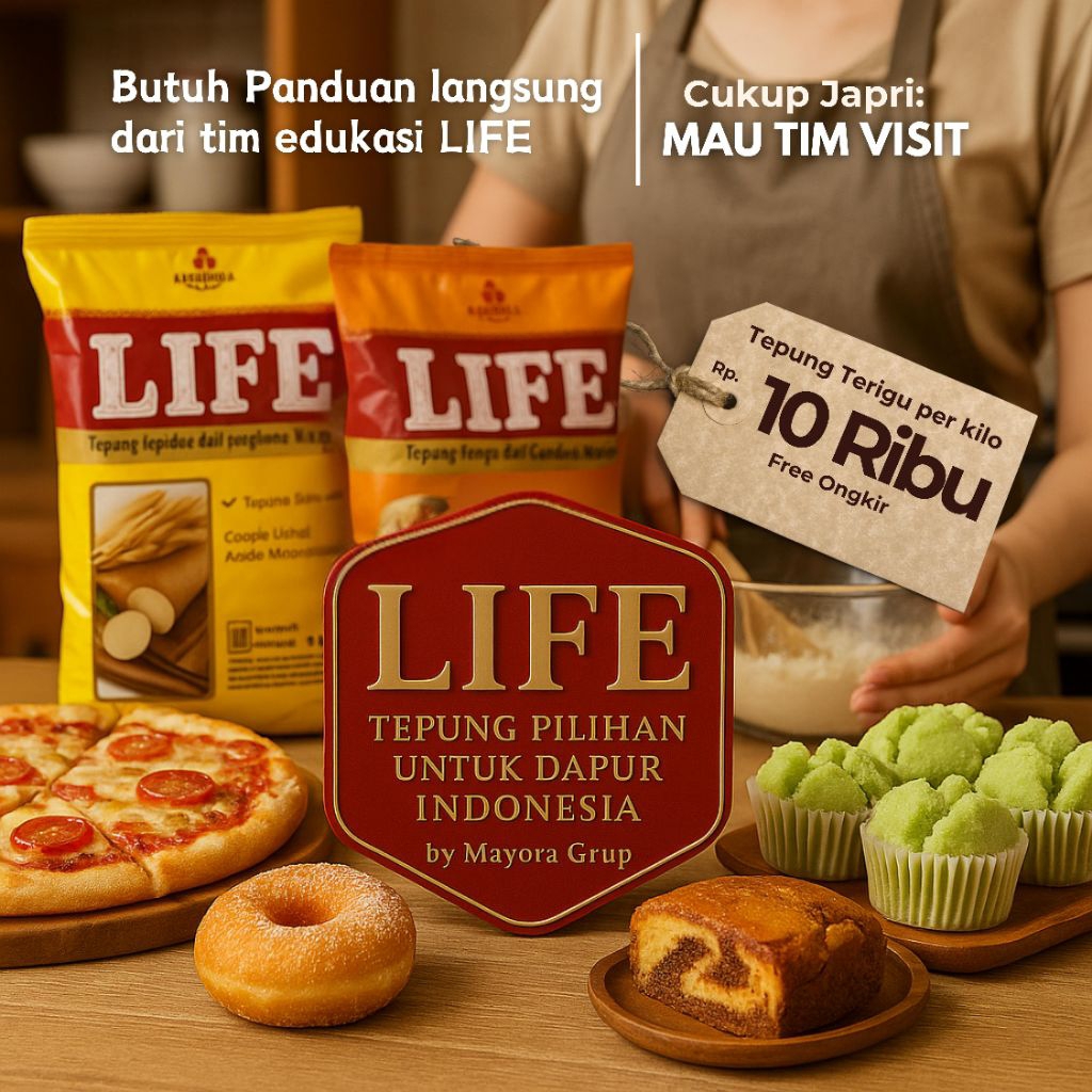 

TEPUNG TERIGU LIFE MAYORA DARI GANDUM PILIHAN 1 KG