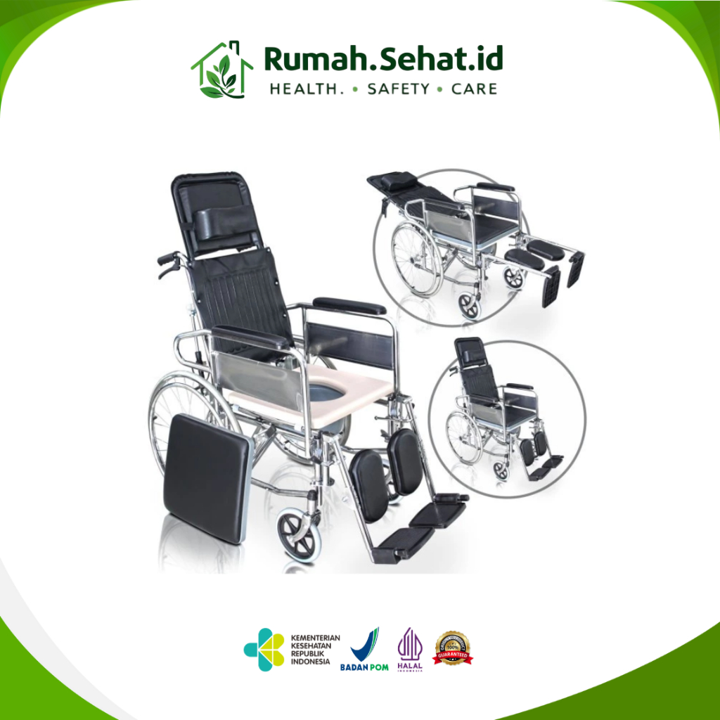 Kursi Roda 3 In 1 Bisa Tidur + Commode BAB