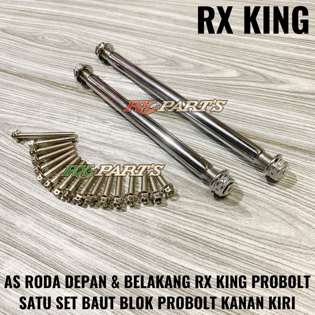 SEPAKET AS RODA DEPAN DAN BELAKANG RX KING RXKING RX K PROBOLT + SATU SET BAUT BLOCK PROBOLT RX KING