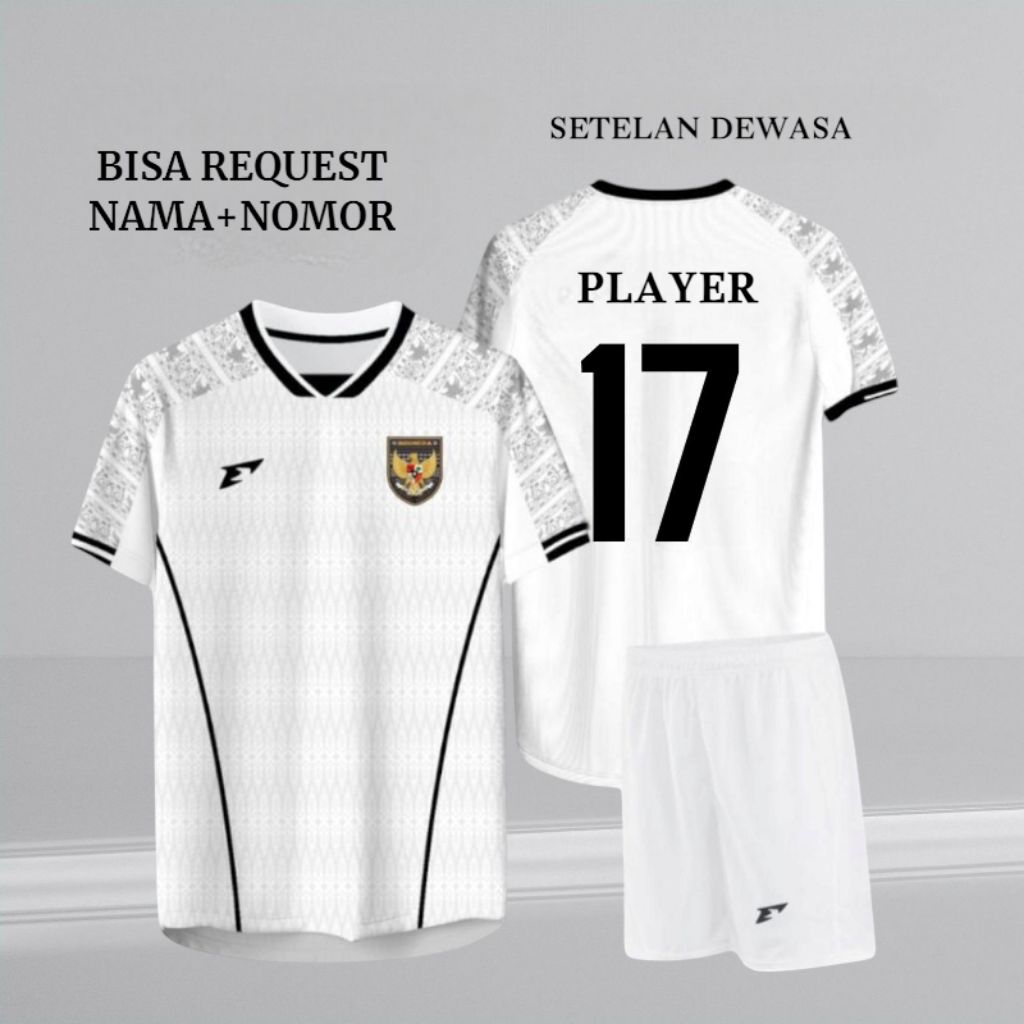 JERSEY TIMNAS INDONESIA 2025 SABLON NAMA+NOMOR BAJU BOLA DEWASA SETELAN KAOS OLAHRAGA PRIA WANITA