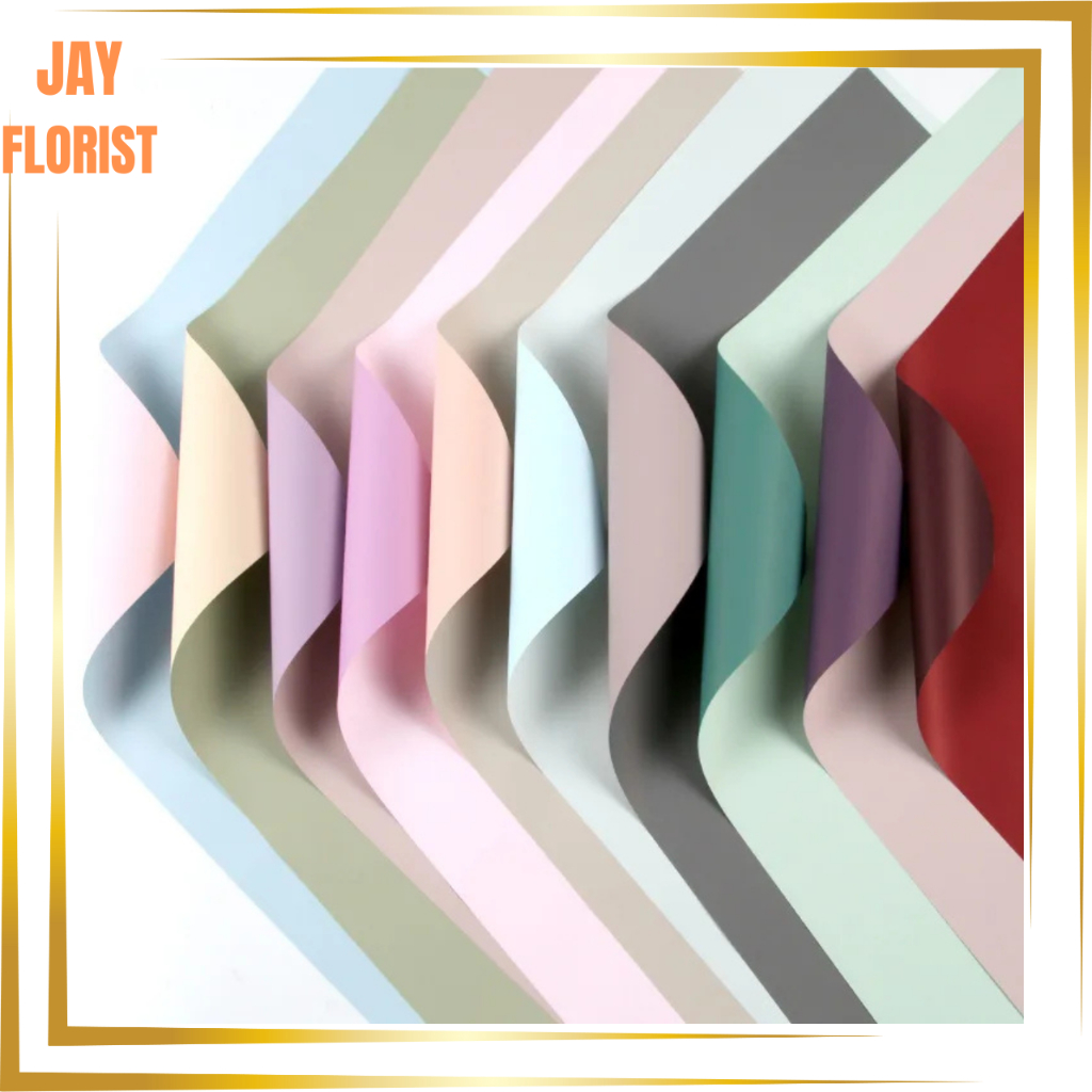 

KB6001 20LEMBAR Kertas Buket Bunga Dua Warna Pastel Polos Flower Wrapping Paper Bi Color Cellophane