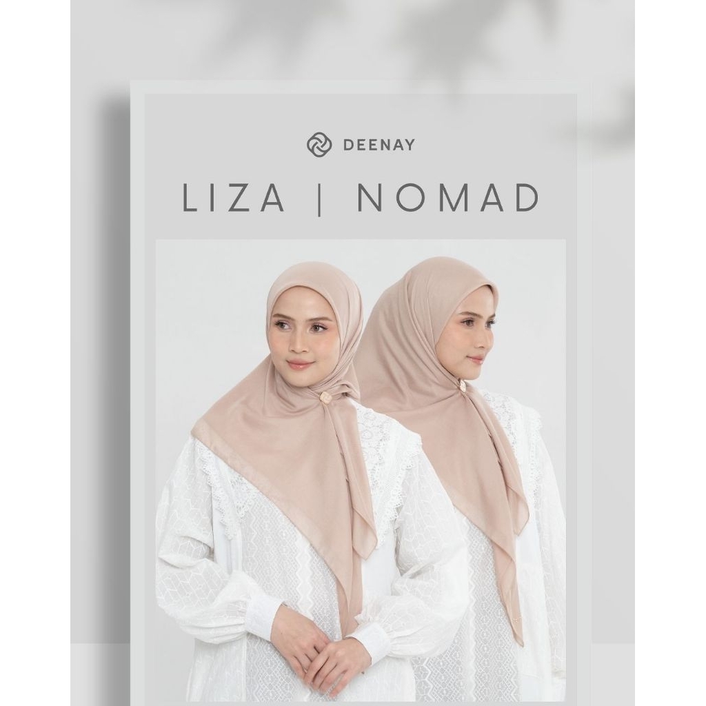 Hijab Segiempat Deenay Polos Liza Nomad|| Dark grey||Ultimate grey||Khaky