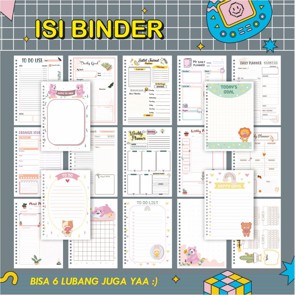 

[PART 01] 10PCS Isi Binder A5 & B5 Daily Planner / Notes / Memo / To Do List / Weekly Planner / Bullet Journal / Meal Planner / Habit Tracker Murah
