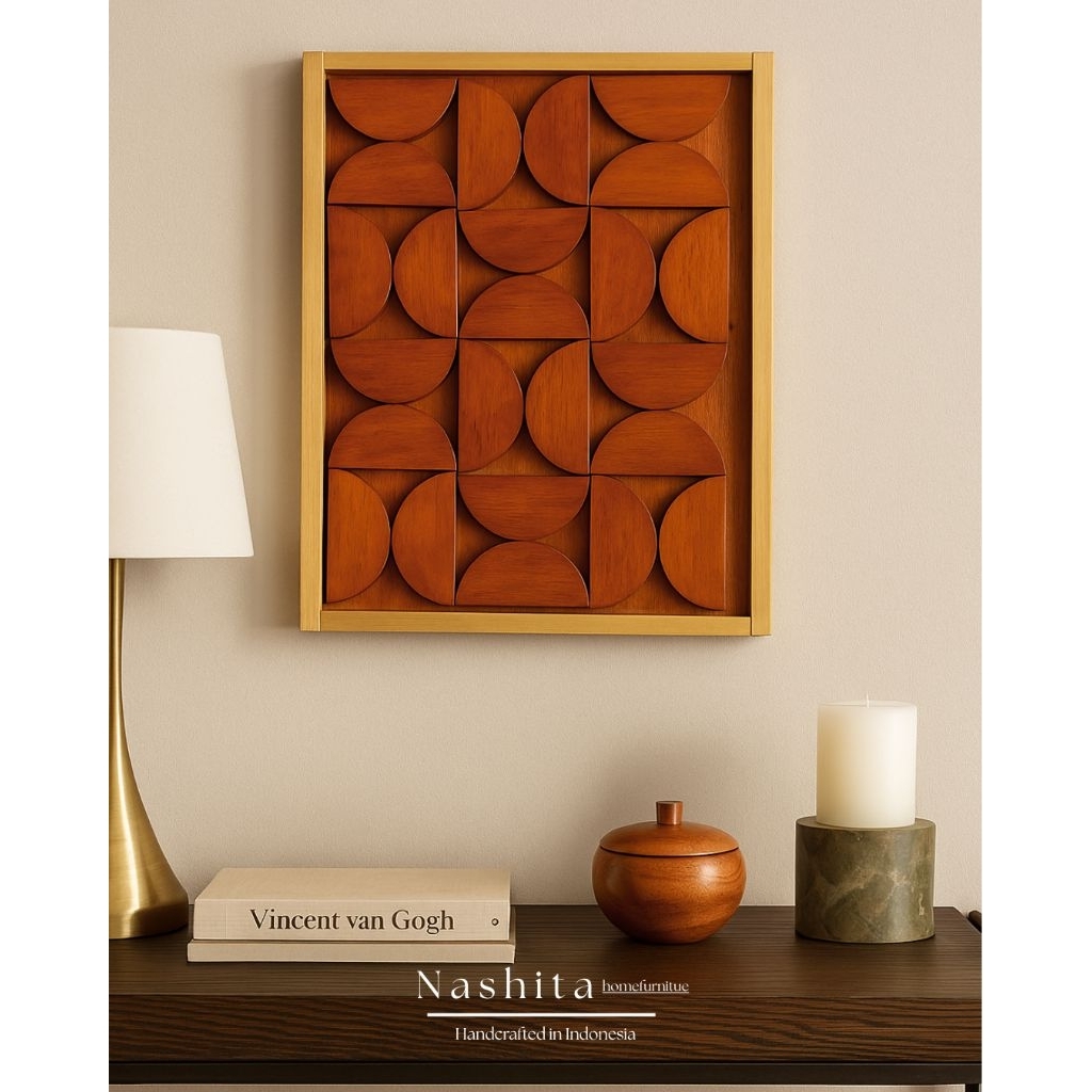 Hiasan Dinding aesthetic pajangan ruang tamu gaya relief kayu