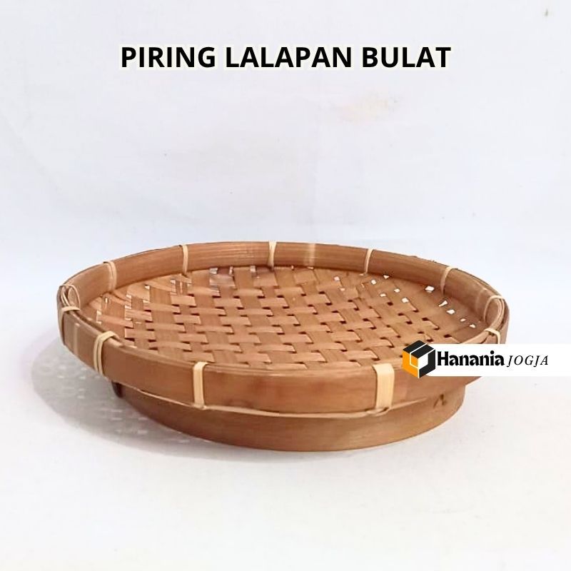 Piring Bambu Bulat Lalapan Pecel Lele | Piring Anyaman Tradisional  Piring anyaman bambu Unik untuk 