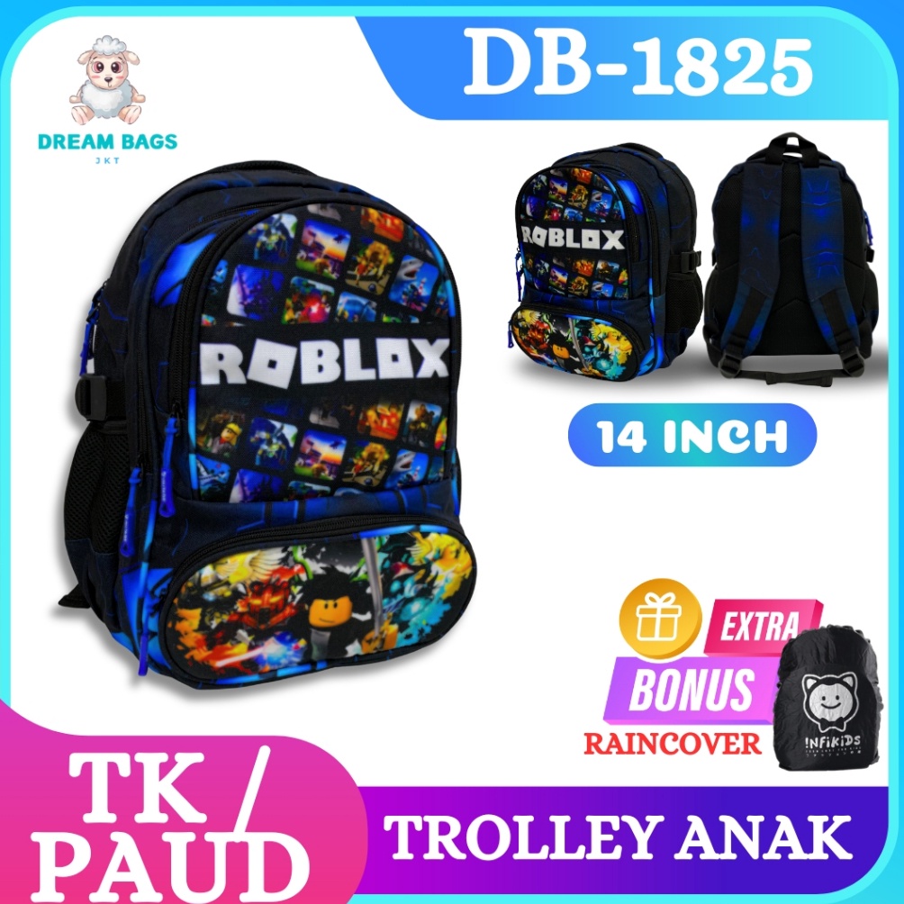 Good Order DREAM BAGS Tas Ransel Sekolah Anak Laki Laki TK 14 Inch Karakter Roblox Stumble Guys Paud