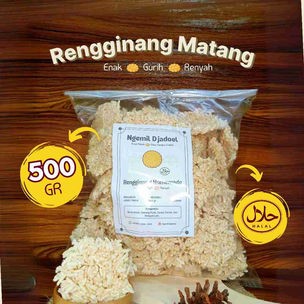 

Rengginang Matang 500 Gram Homemade Ketan Asli Terasi Udang Gurih Renyah Cemilan Khas Sidoarjo