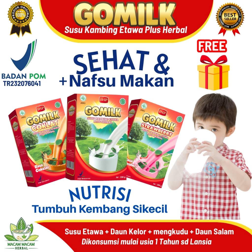 

Susu Kambing Etawa Gomilk 200gr – Herbal Penambah Nafsu Makan Anak & Berat Badan Sehat