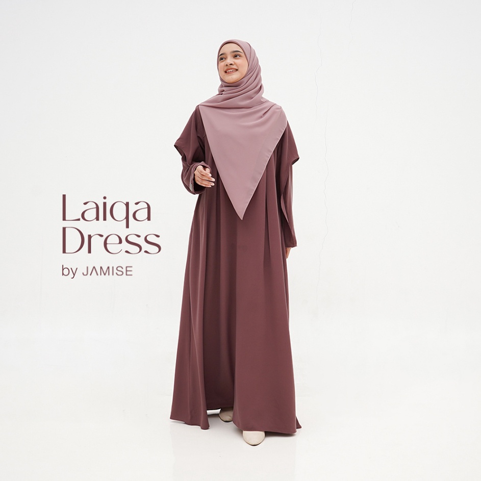 Bisa Cod Jamise  Laiqa Dress  Gamis Abaya Lebaran Muslimah Elegant