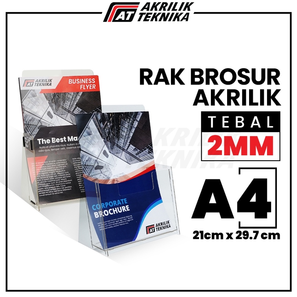 

KODE V25L Rak Brosur A4 Akrilik Display Menu Meja Acrylic Flyer Holder