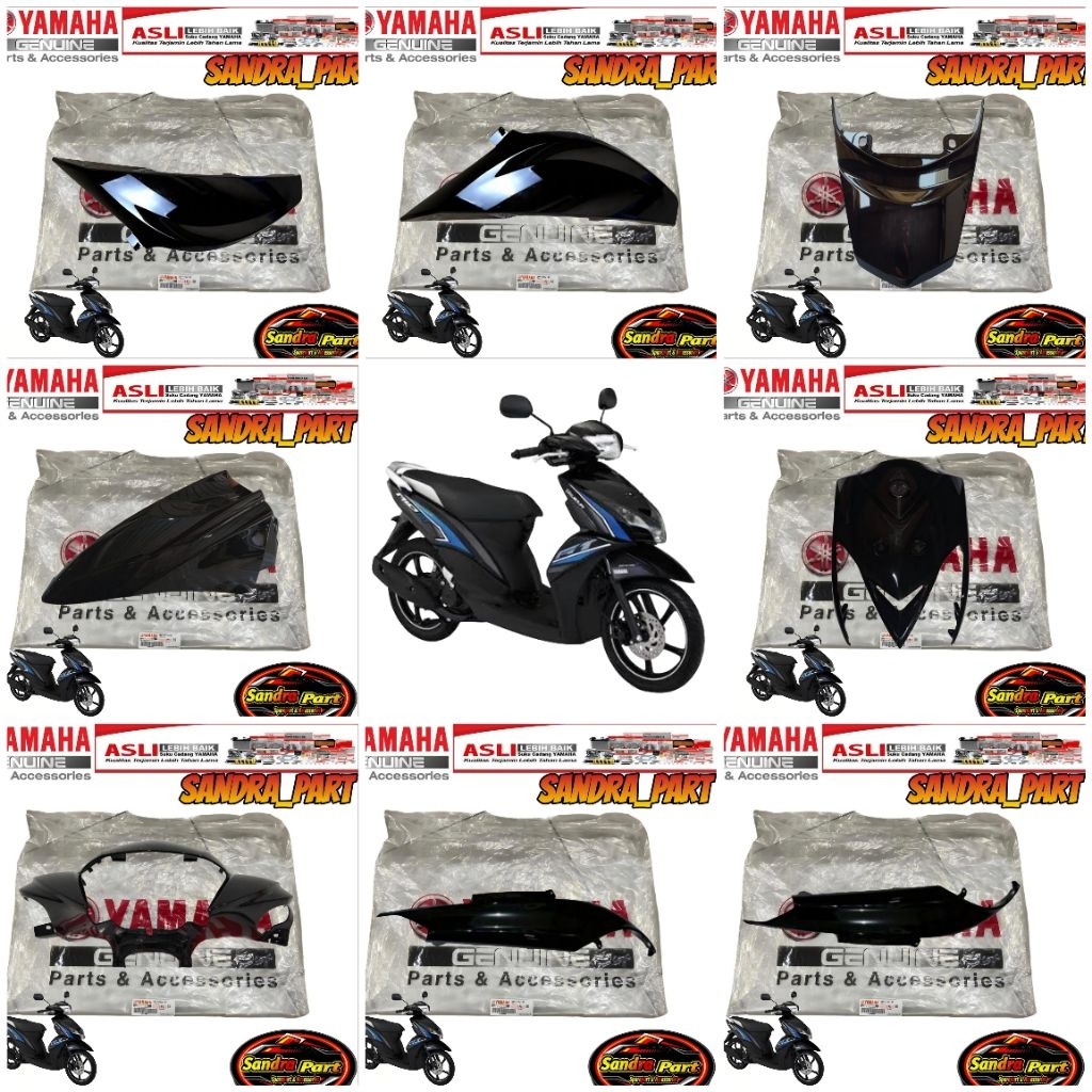 BODY HALUS FULL SET MIO GT 115 HITAM ORIGINAL YAMAHA VARIAN