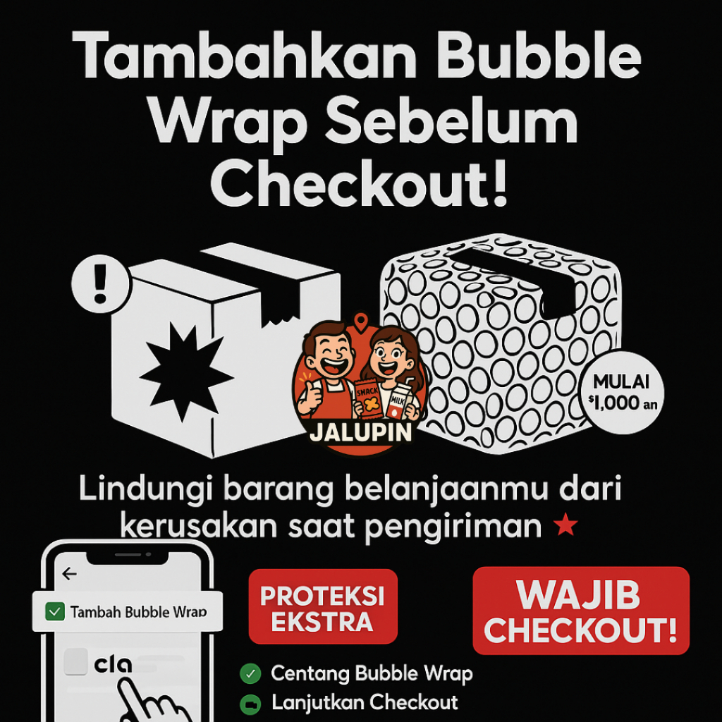 

[BUBBLE WRAP] Bubble Wrap untuk tambahan paketmu agar tetap aman sampai tujuan!