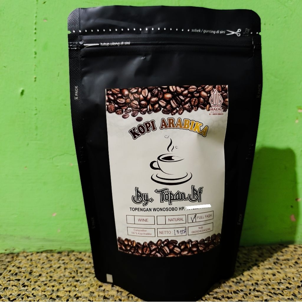 

Kopi Arabika Murni - Full Wash 100g - Arabica Coffe By Topan Bf Topengan Wonosobo