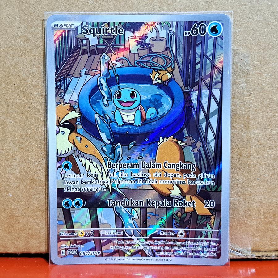 Squirtle 094/SV-P AR Harta Berkilau Shiny Treasure EX Promo Foil Pokemon TCG Card Indonesia Original