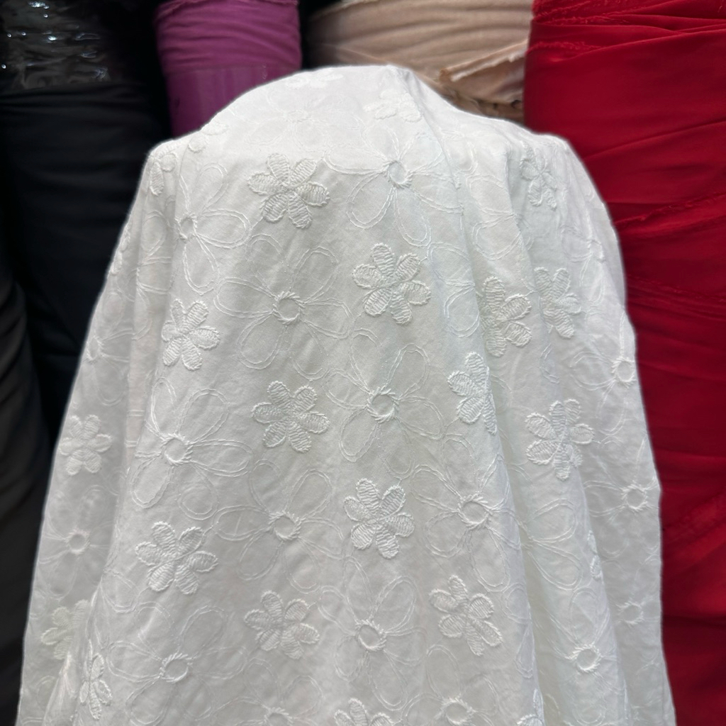 KATUN BORDIR BW & PUTIH- KAIN KATUN BORDIR IMPORT PREMIUMI