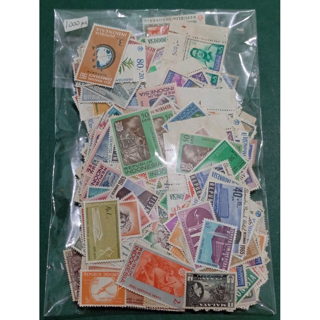 

Prangko Campuran 1.000 pcs (indo dan Asing)