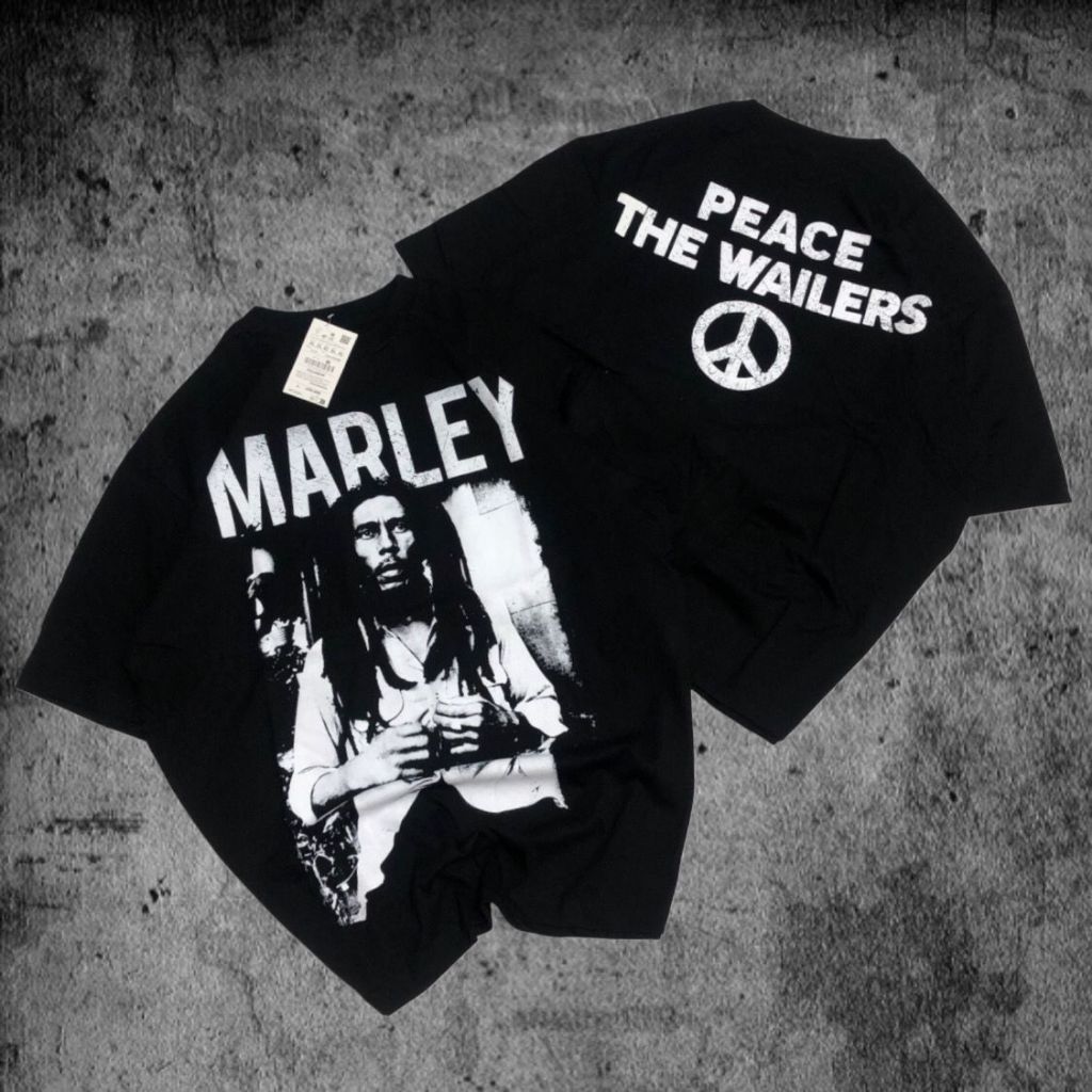 Baju Kaos P&B Oversize Bob Marley - T Shirt Vintage Oversize Bob Marley Model Black 24s