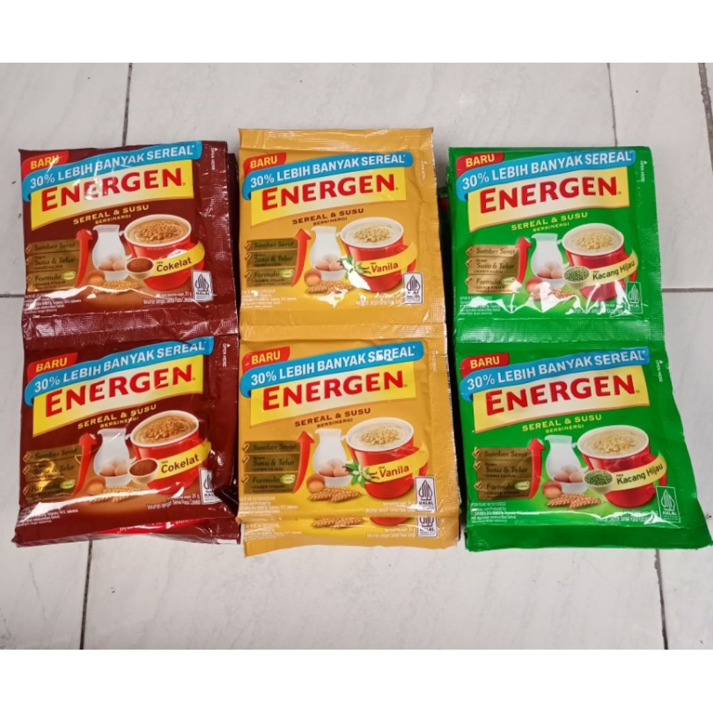

ENERGEN SEREAL ALLVARIAN /ENERGEN COKELAT/ENERGEN VANILA /ENERGEN KACANGHIJAU