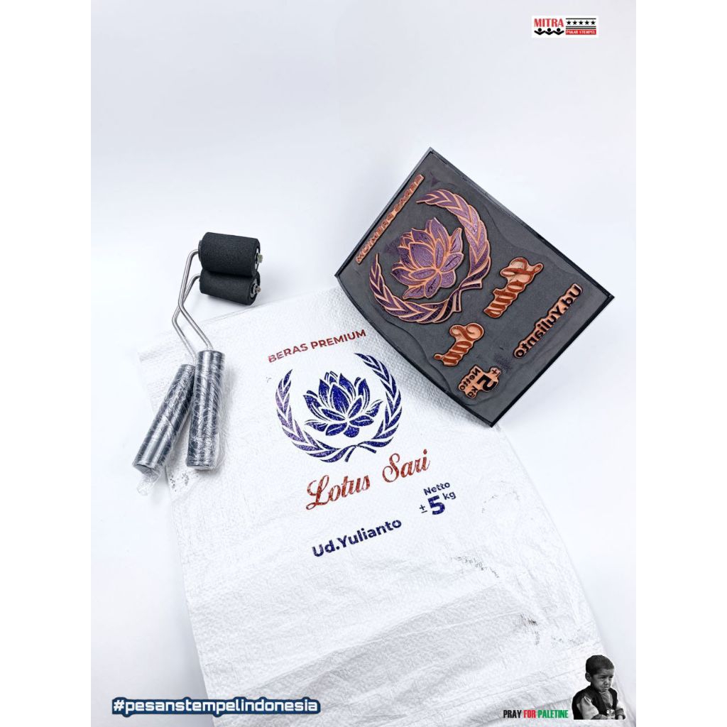 

Jual Stempel Karung Beras Ukuran 15x20 Tinta Anti Luntur, Desain Custom