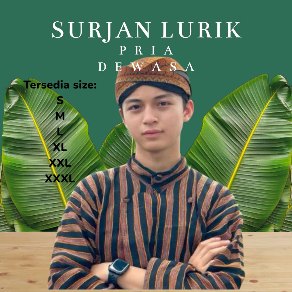 Baju adat jawa pria ( Baju lurik pria + blangkon solo) - Baju adat jawa - surjan lurik + baju lurik