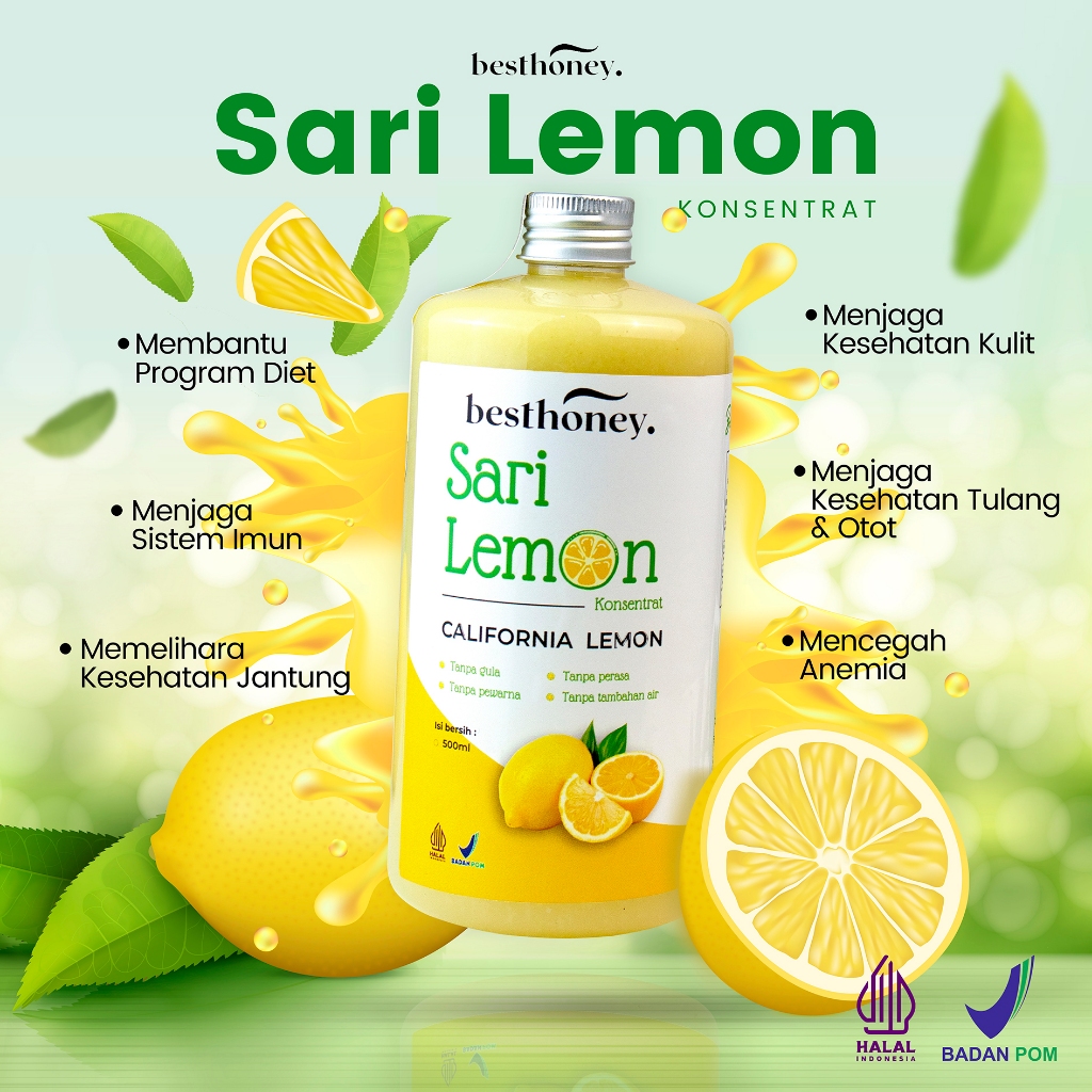 

Best Honey Sari Lemon Asli Pure Lemon Juice 250ml/500ml