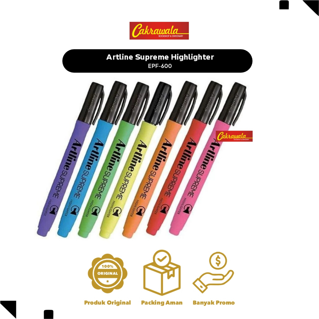 

Artline Supreme Highlighter EPF-600 | Stabilo Neon | Tinta Water-Based