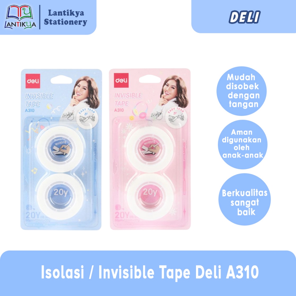 

Invisible Tape/Isolasi Transparan Deli A310 / Selotip (SET)
